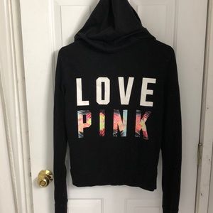 Victoria’s Secret PINK- love pink black hoodie